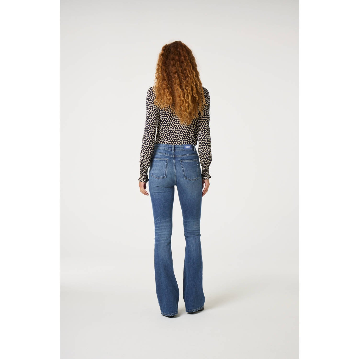 Fabienne Chapot high waist flared jeans medium blue denim