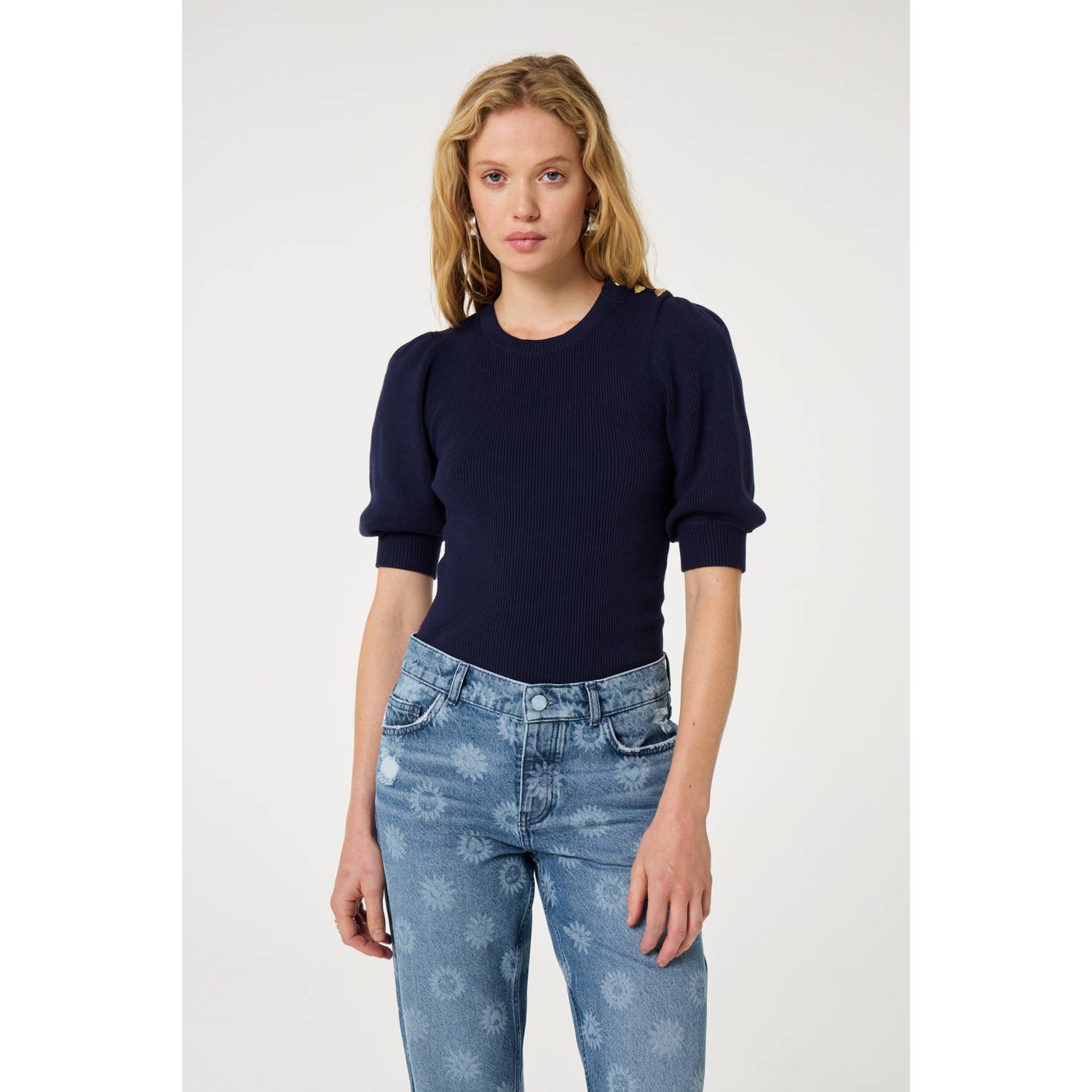 FABIENNE CHAPOT Dames Truien & Vesten Lillian Short Sleeve Pullover Donkerblauw