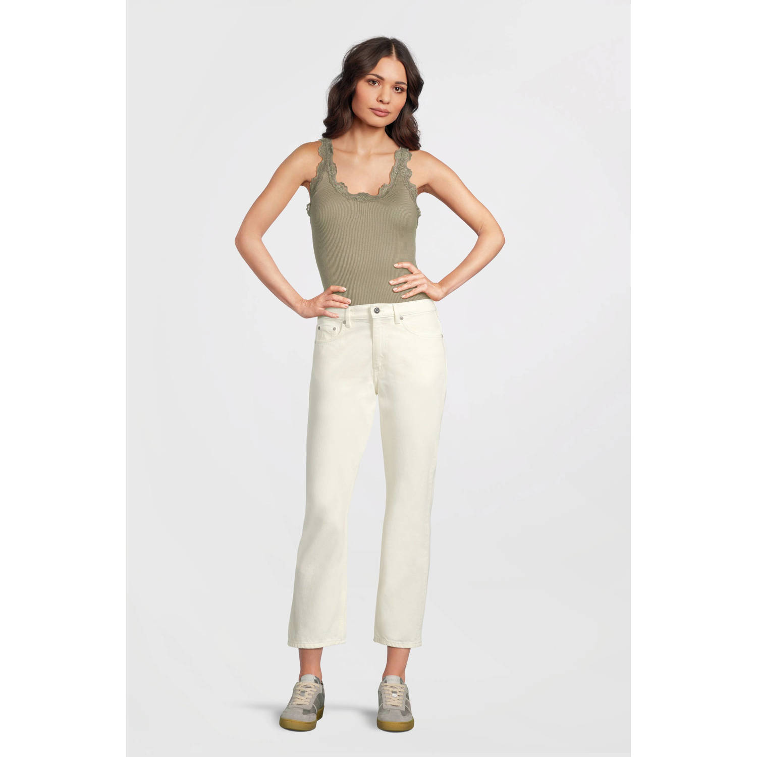 Rosemunde Tanktop Babette Silk Top prachtige vintage kantafwerking aan hals en bandjes