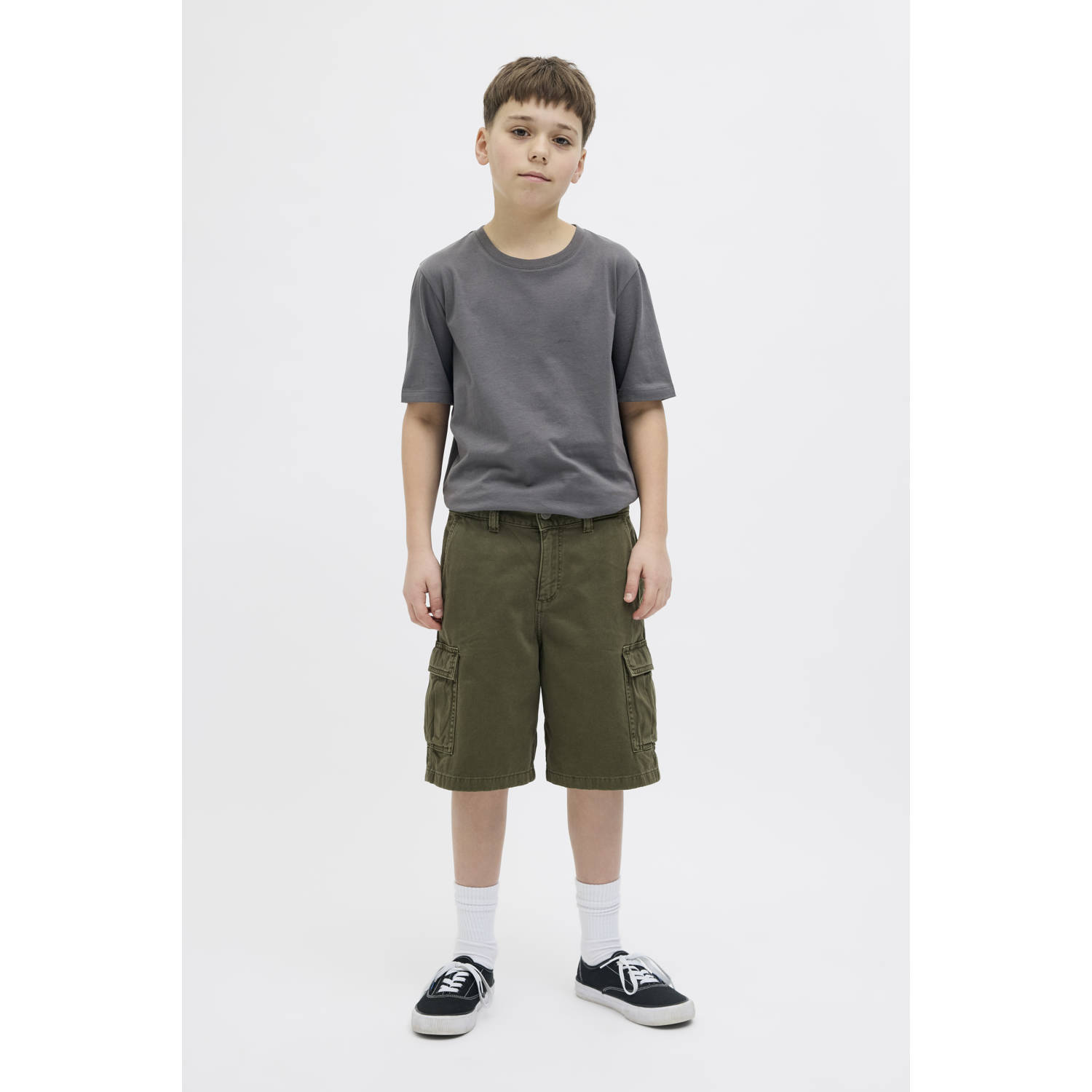 JACK & JONES JUNIOR cargo short donkergroen