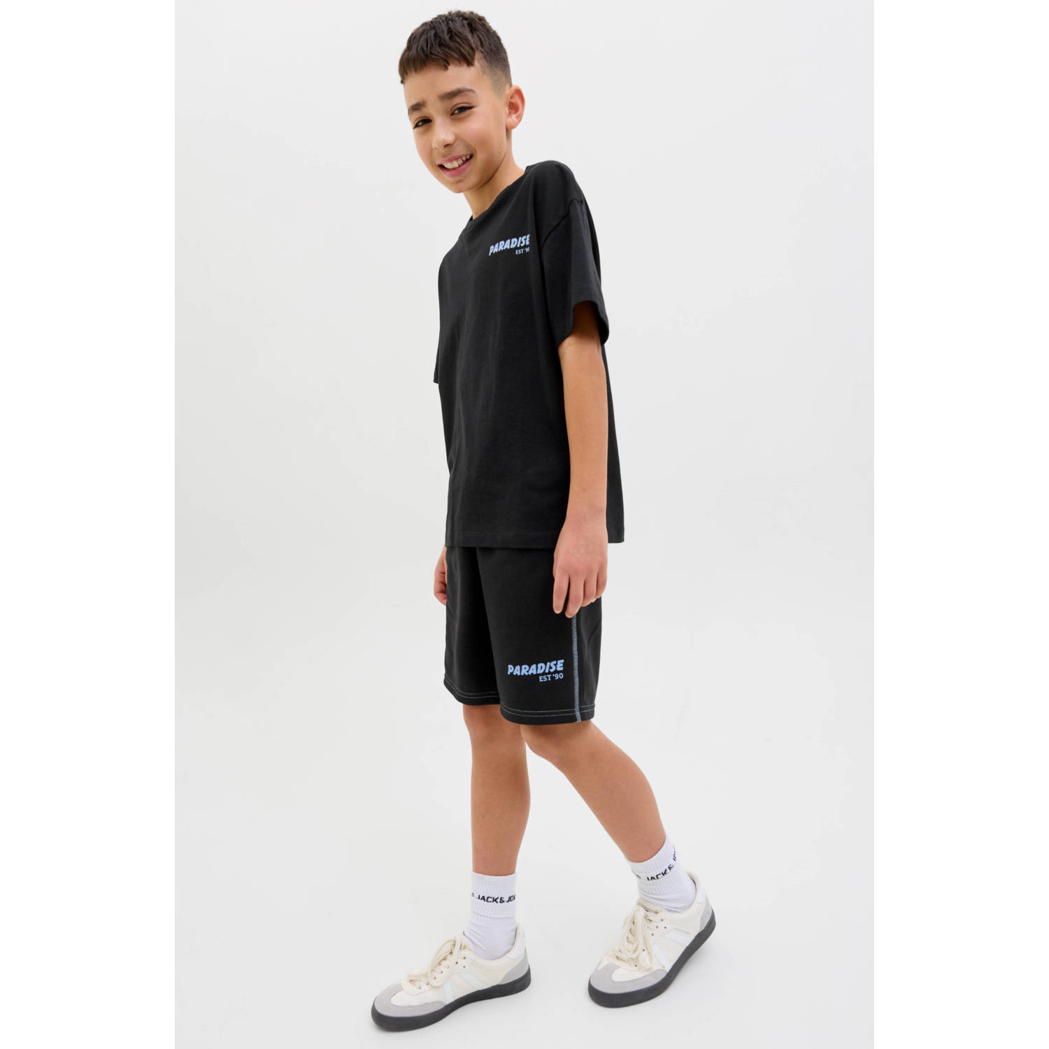 JACK & JONES JUNIOR sweatshort zwart