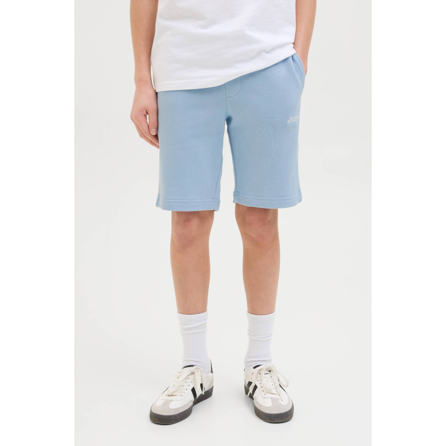JACK & JONES JUNIOR sweatshort lichtblauw