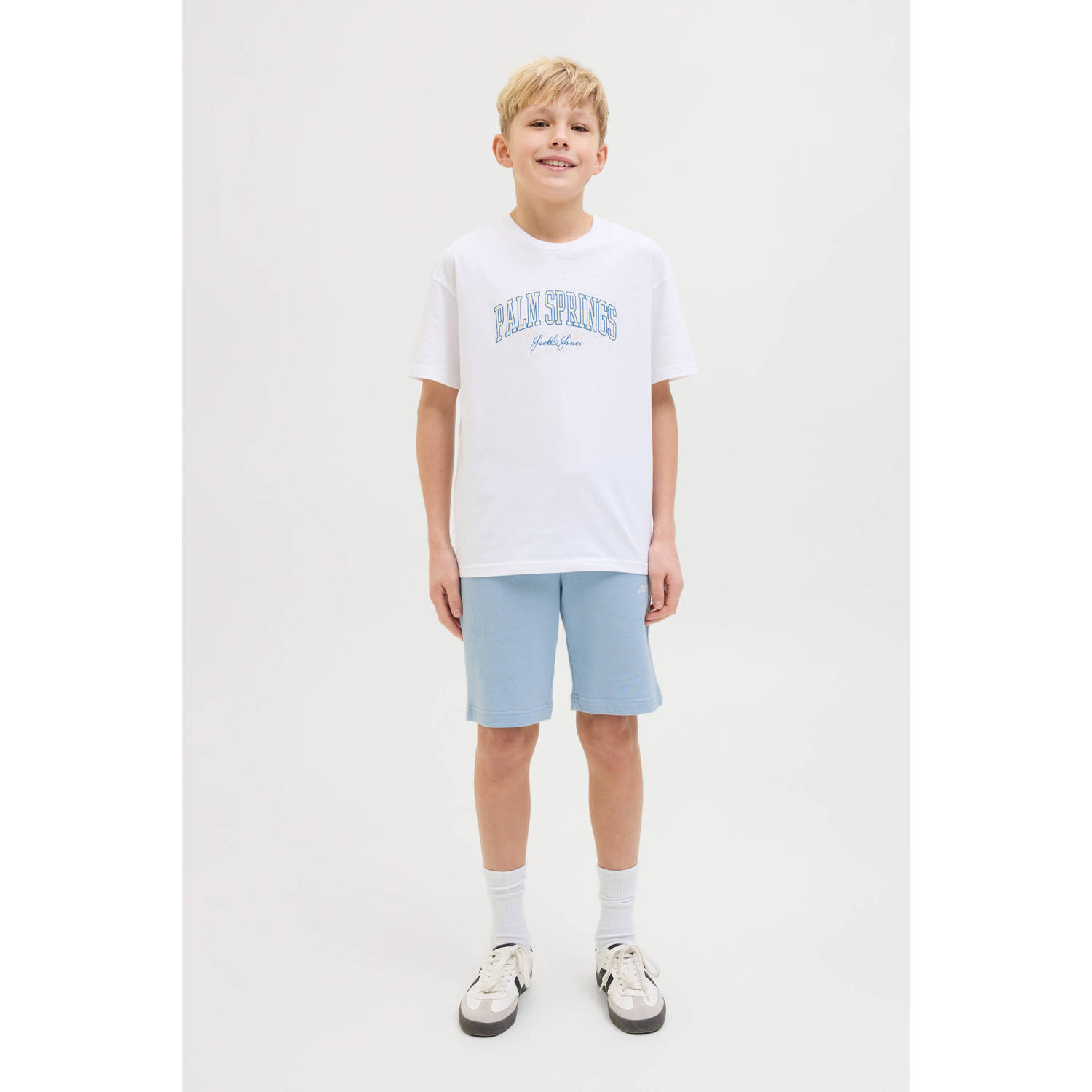 JACK & JONES JUNIOR sweatshort lichtblauw