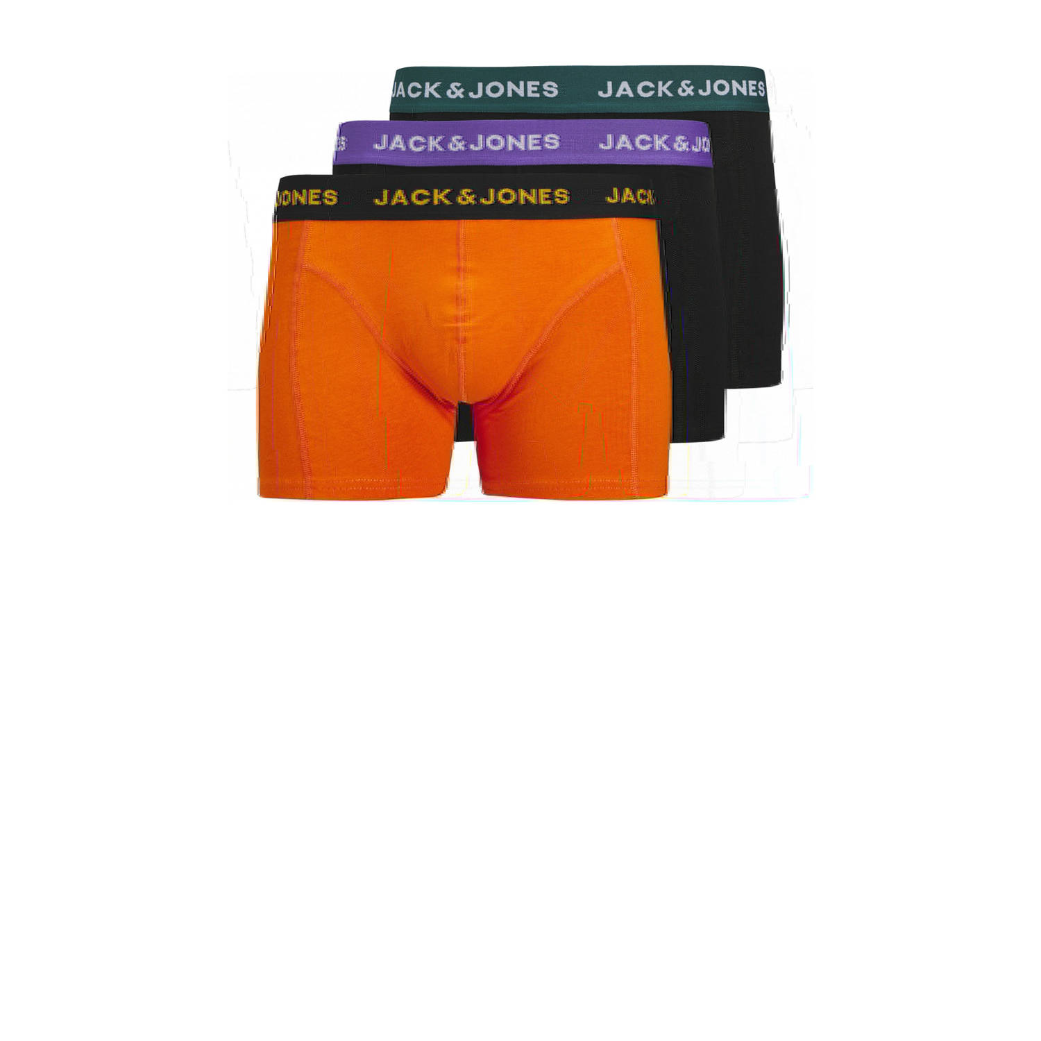 JACK & JONES JUNIOR boxershort set van 3 oranje zwart