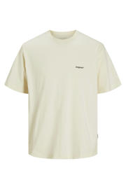 thumbnail: Antiek cremewit jongens JACK & JONES JUNIOR T-shirt van katoen met effen, korte mouwen en ronde hals