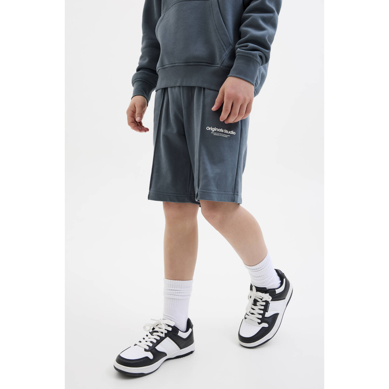 JACK & JONES JUNIOR sweatshort grijsblauw