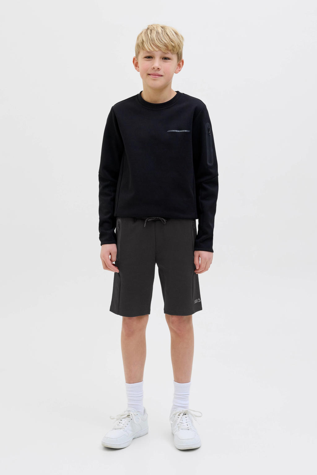 JACK & JONES JUNIOR sweatshort zwart