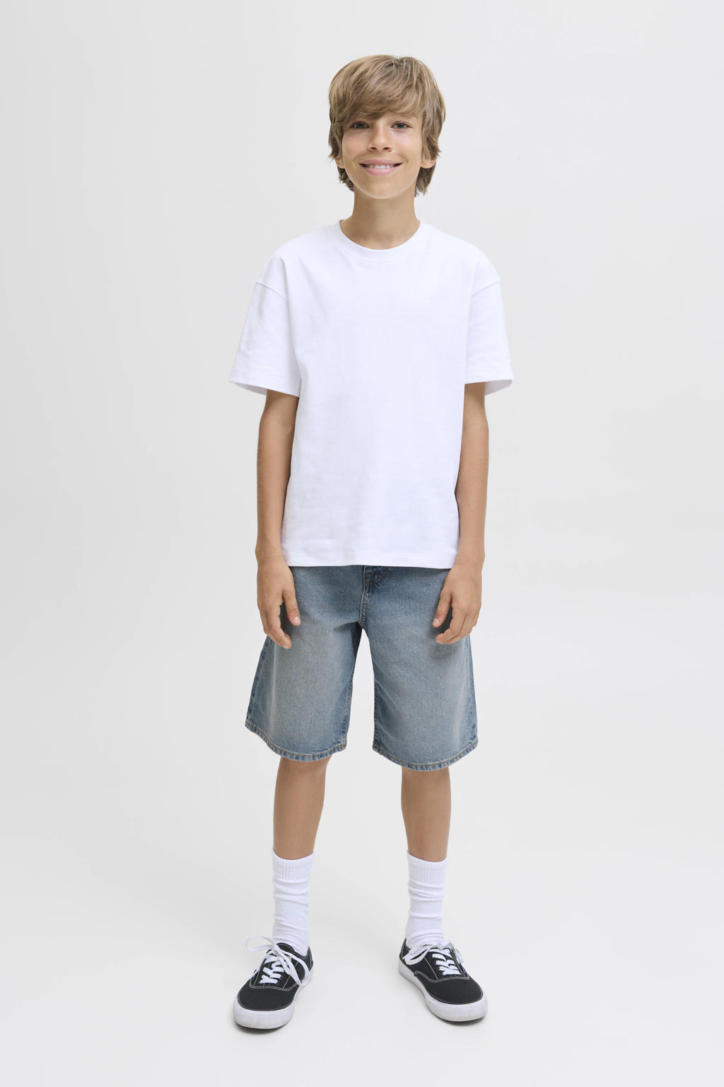 JACK & JONES JUNIOR loose denim short medium blue denim