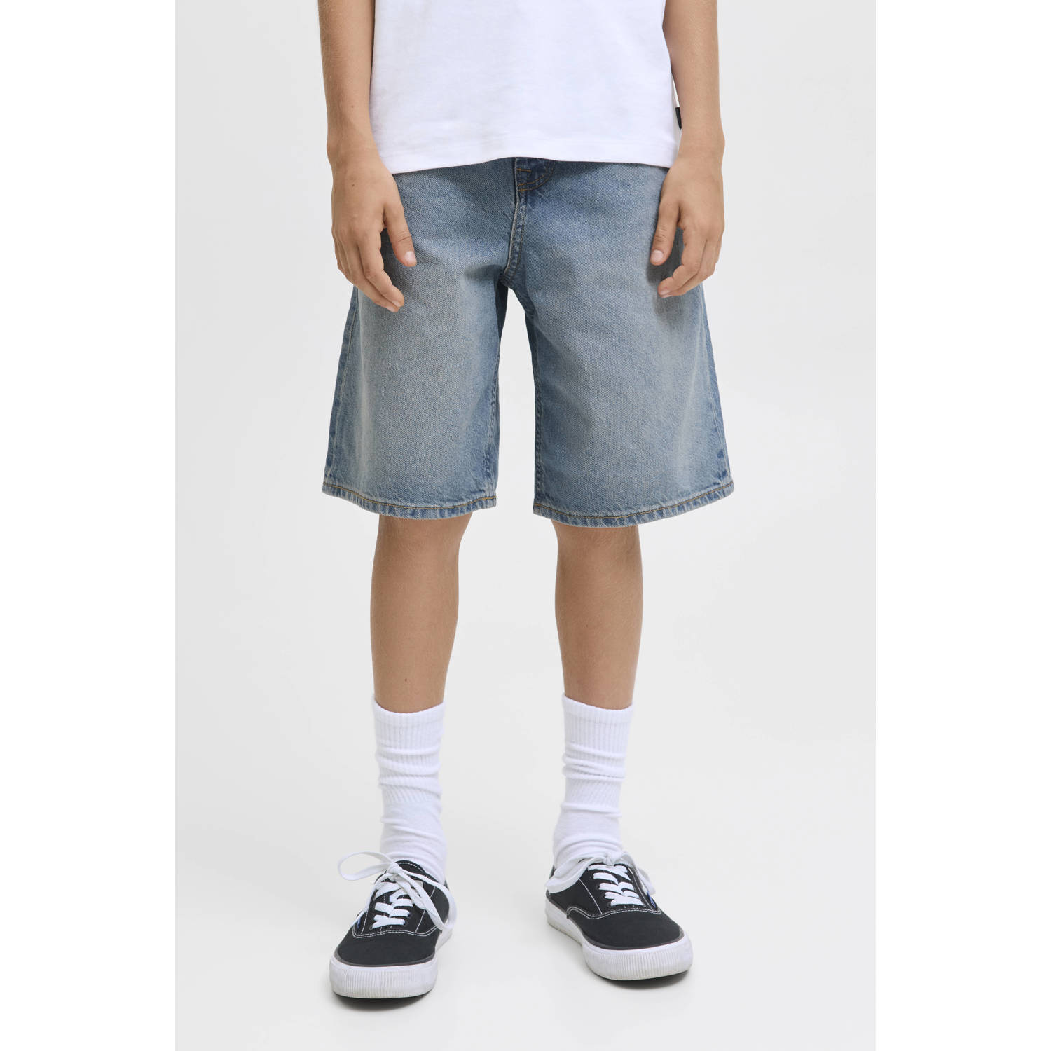 JACK & JONES JUNIOR loose denim short medium blue denim