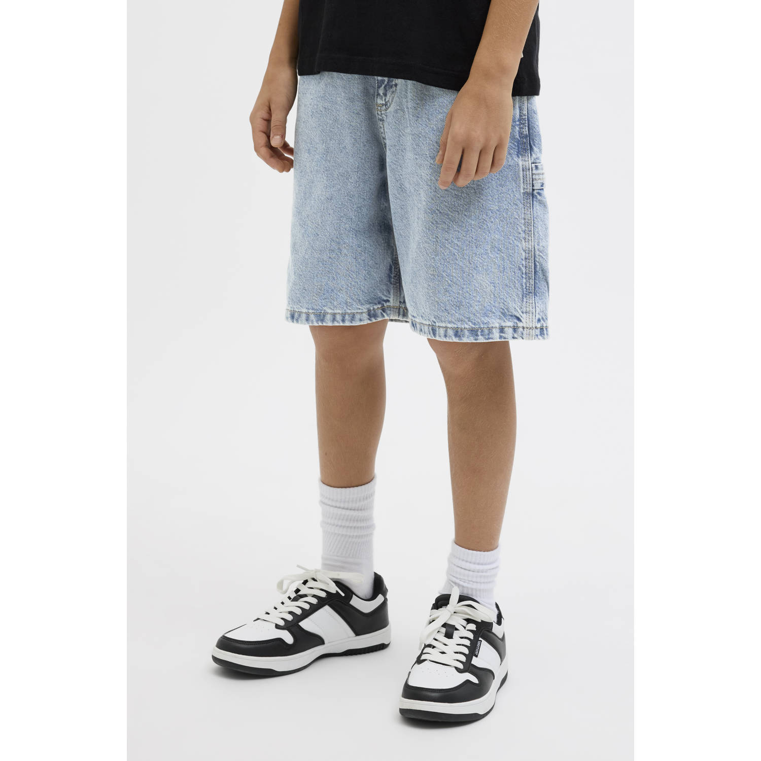 JACK & JONES JUNIOR loose denim short light blue denim
