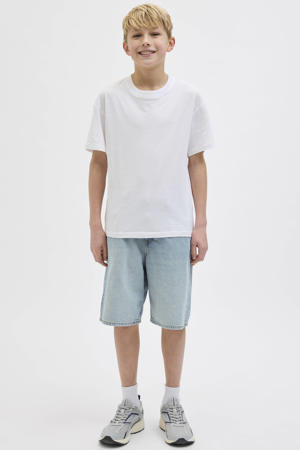 loose denim short light blue denim