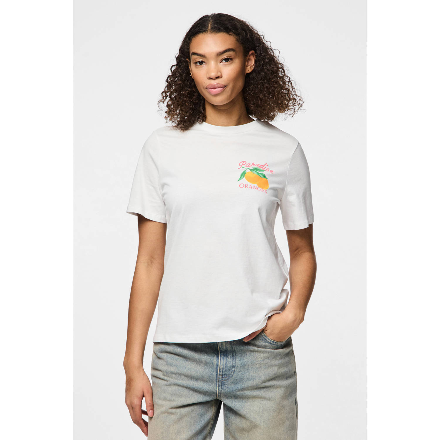 Pieces Regular fit T-shirt van puur katoen model 'SUMMER'