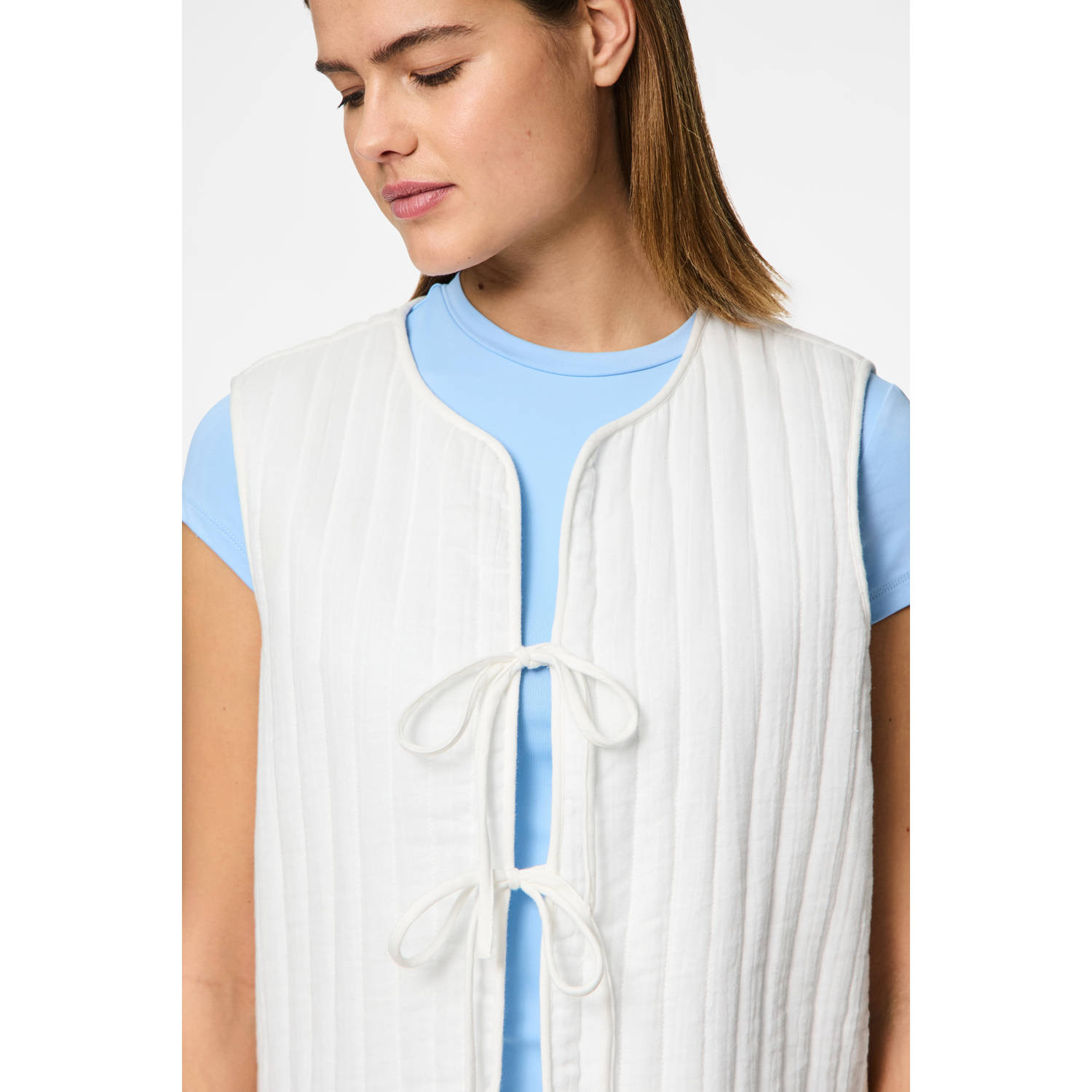 PIECES gilet wit