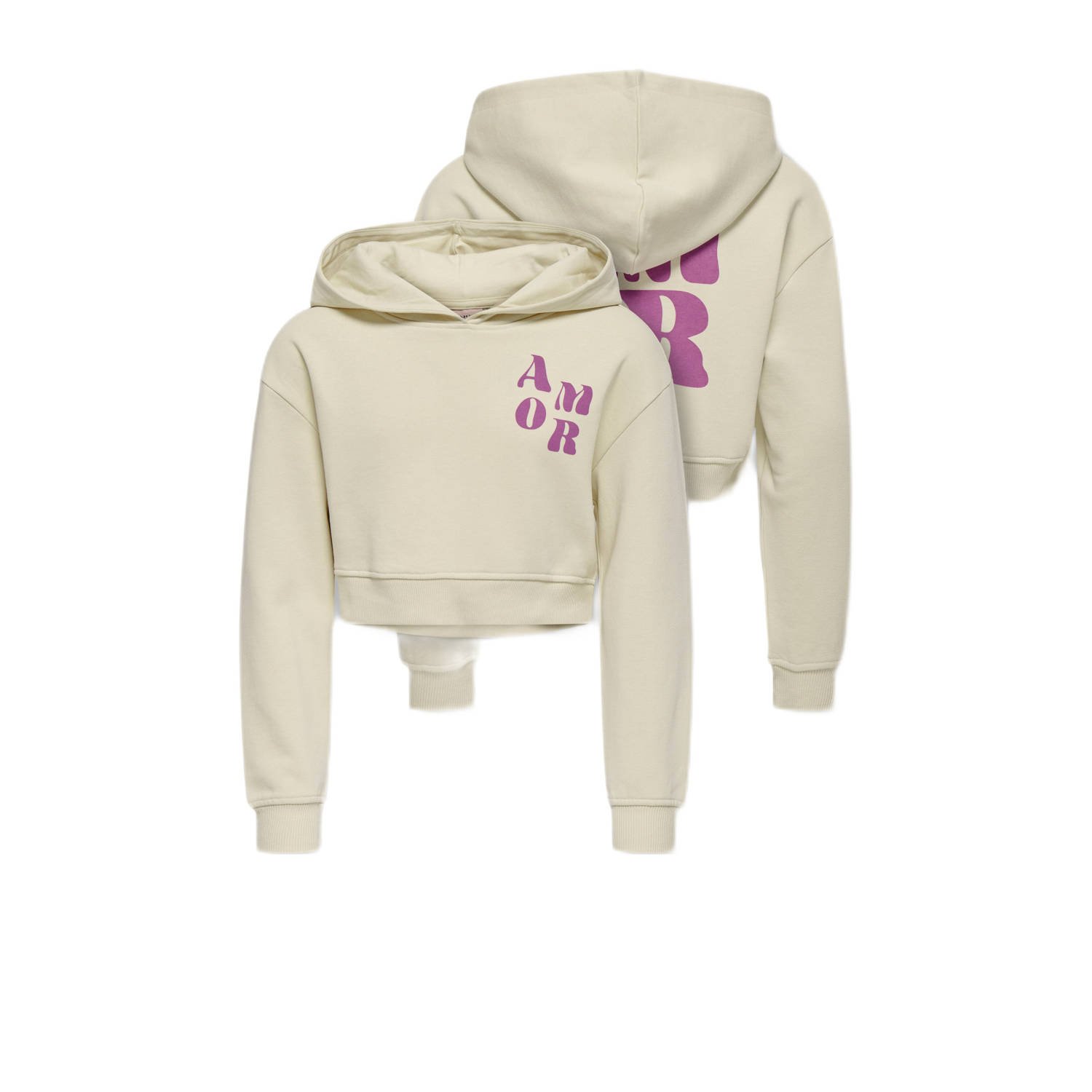 ONLY KIDS GIRL cropped hoodie ecru