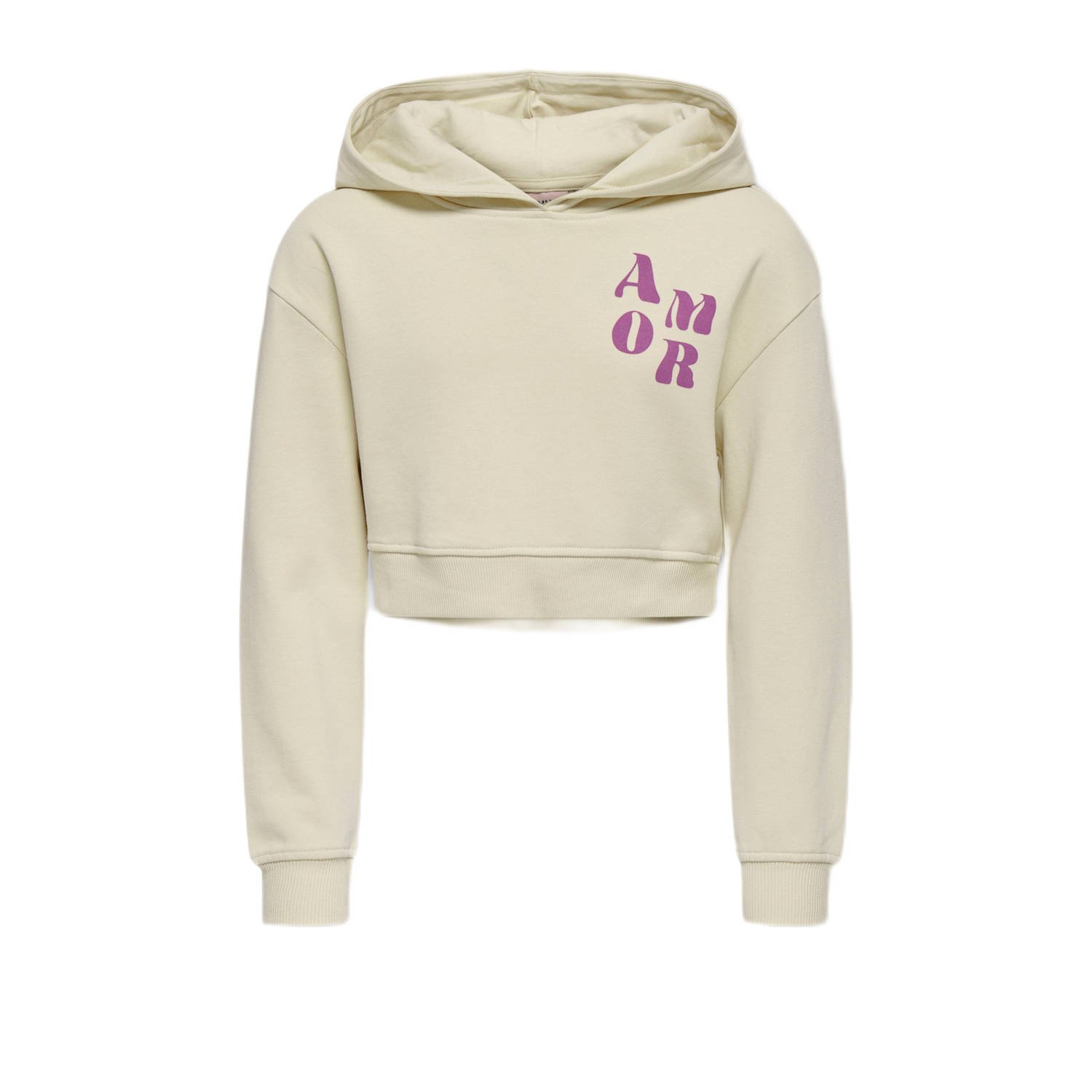 ONLY KIDS GIRL cropped hoodie ecru