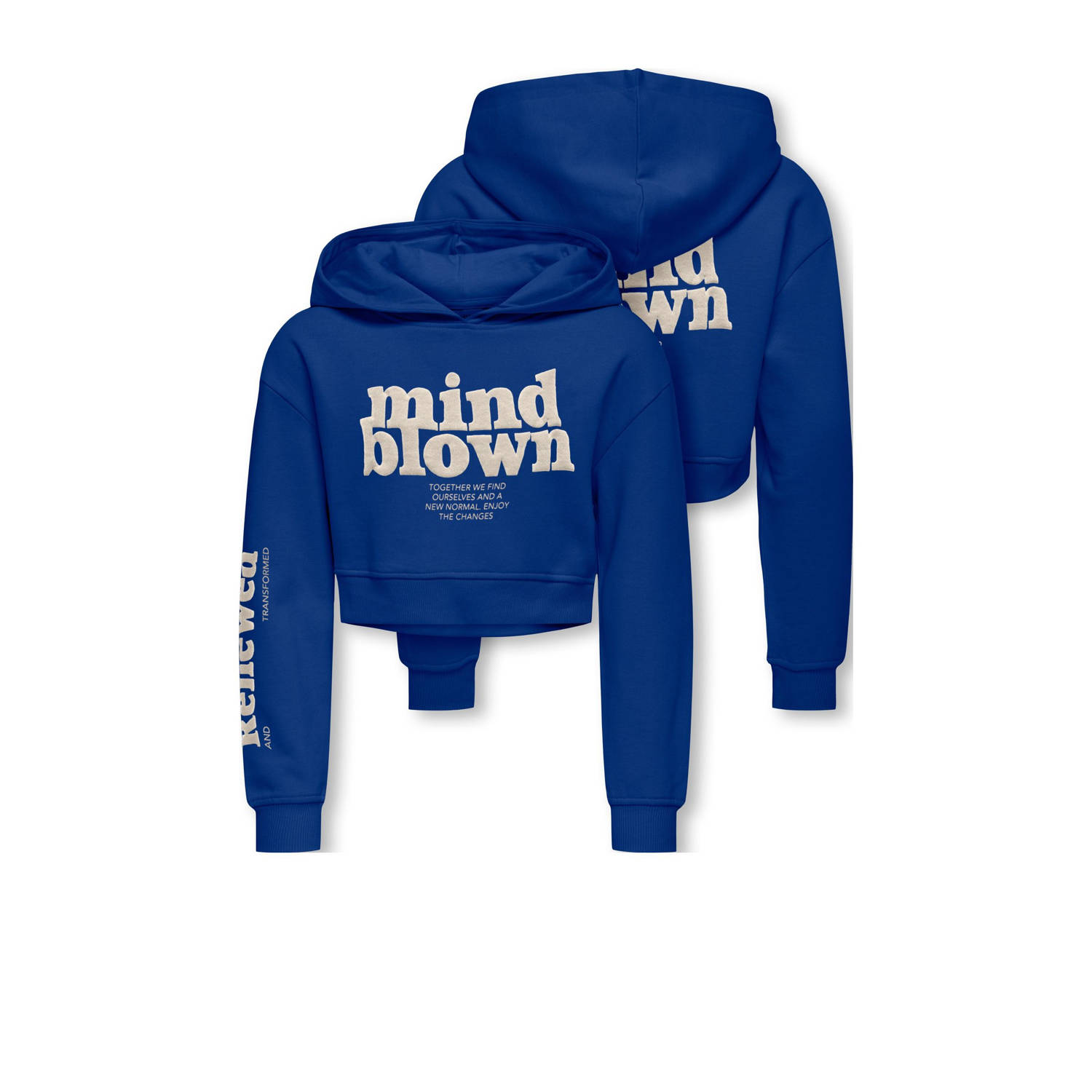 ONLY KIDS GIRL cropped hoodie hardblauw