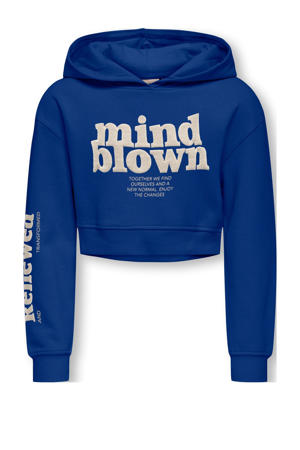 cropped hoodie hardblauw