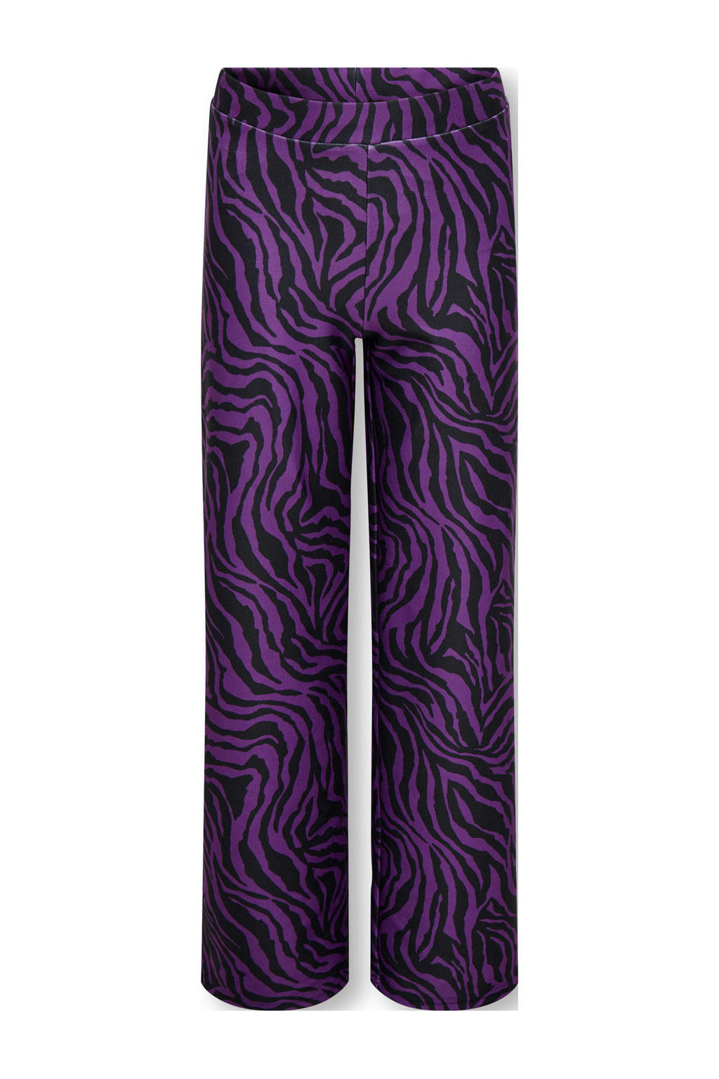 Zwarte meisjes KIDS ONLY GIRL wide leg casual broek met dierenprint