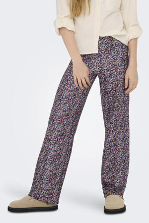 wide leg casual broek paars