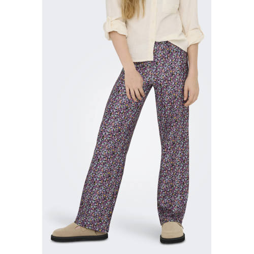 KIDS ONLY GIRL wide leg casual broek paars afbeelding