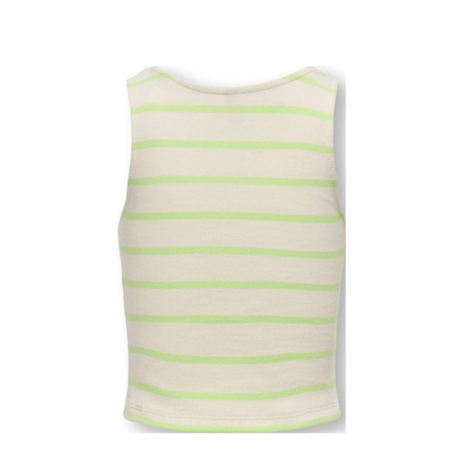 ONLY KIDS GIRL mouwloze top ecru groen