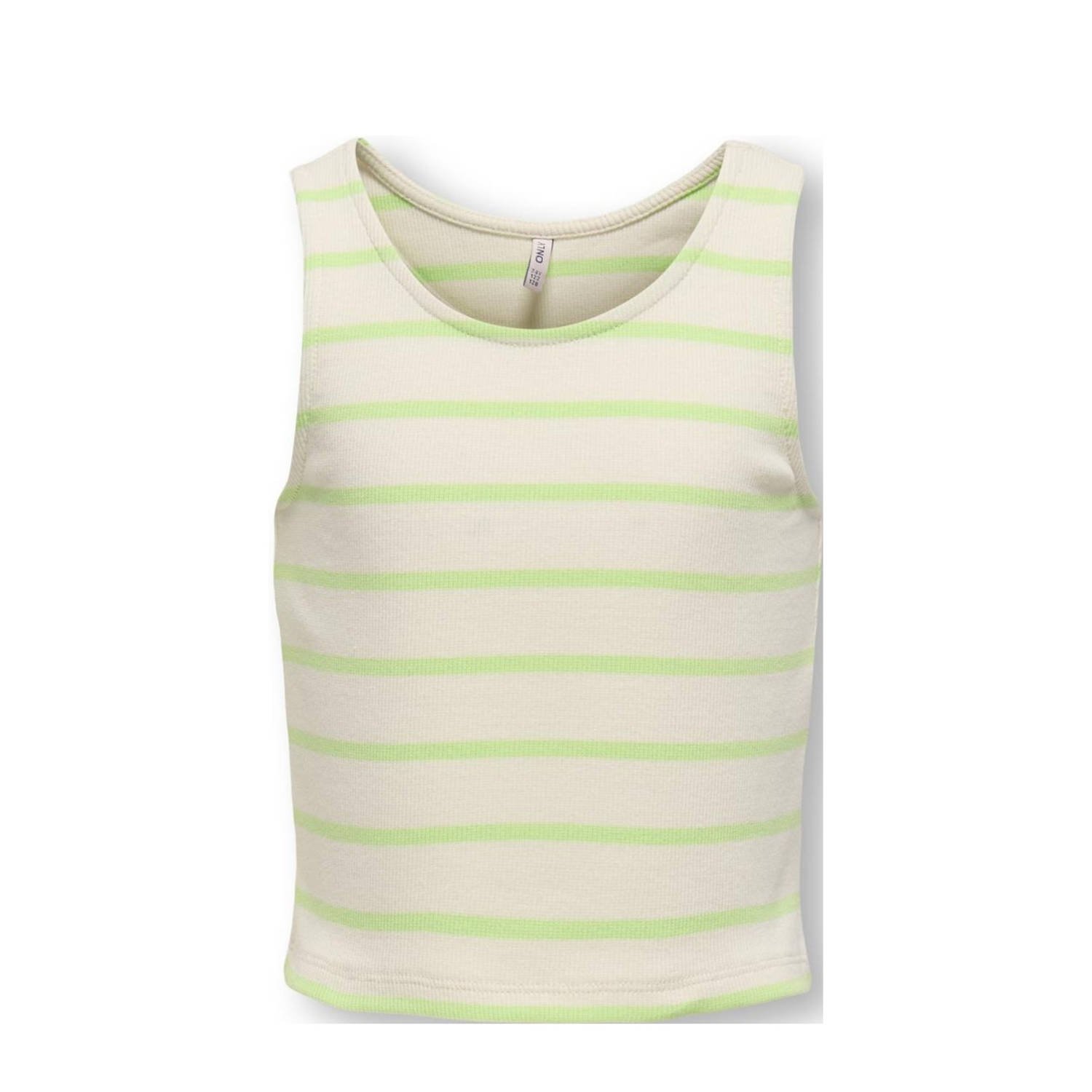 ONLY KIDS GIRL mouwloze top ecru groen