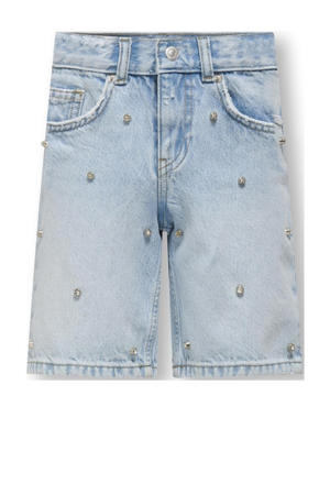 loose denim short light blue denim