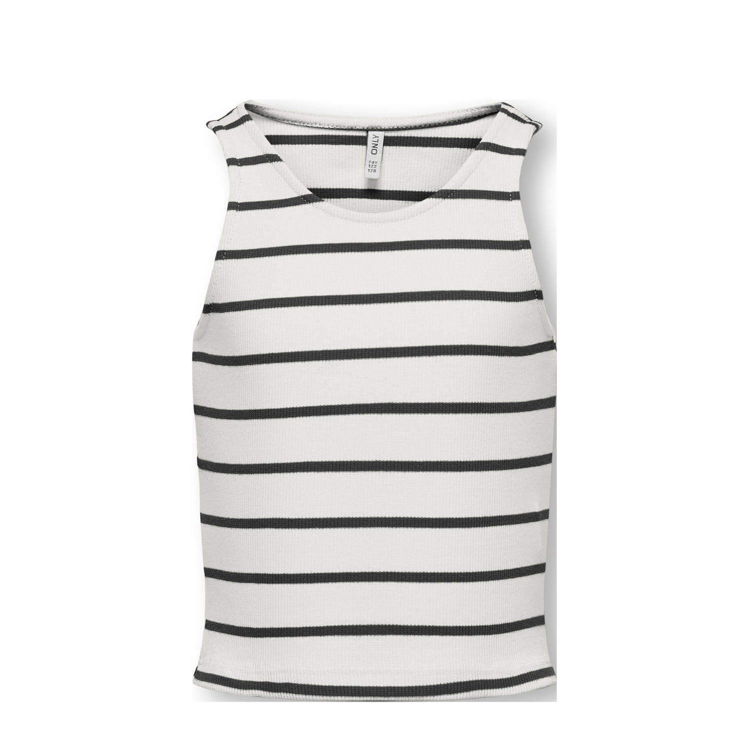 ONLY KIDS GIRL mouwloze top wit zwart
