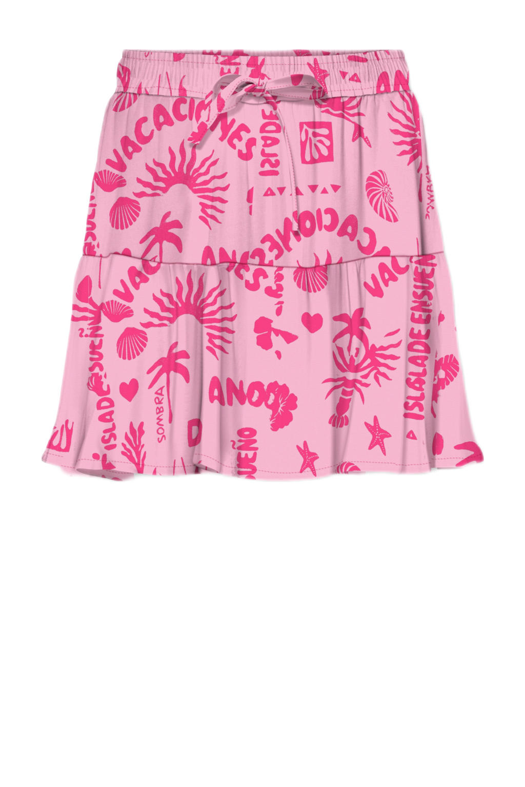 Roze meisjes KIDS ONLY GIRL skort gemaakt van viscose en met elastische tailleband met koord