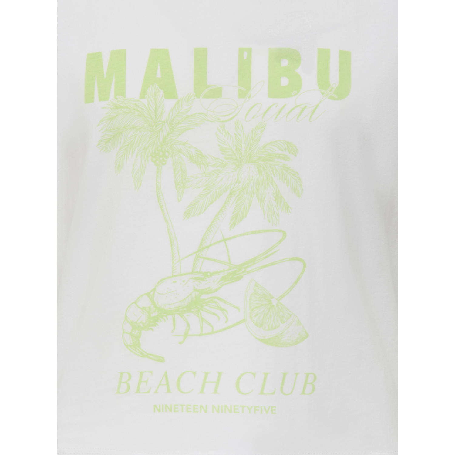 ONLY KIDS GIRL T-shirt wit limegroen