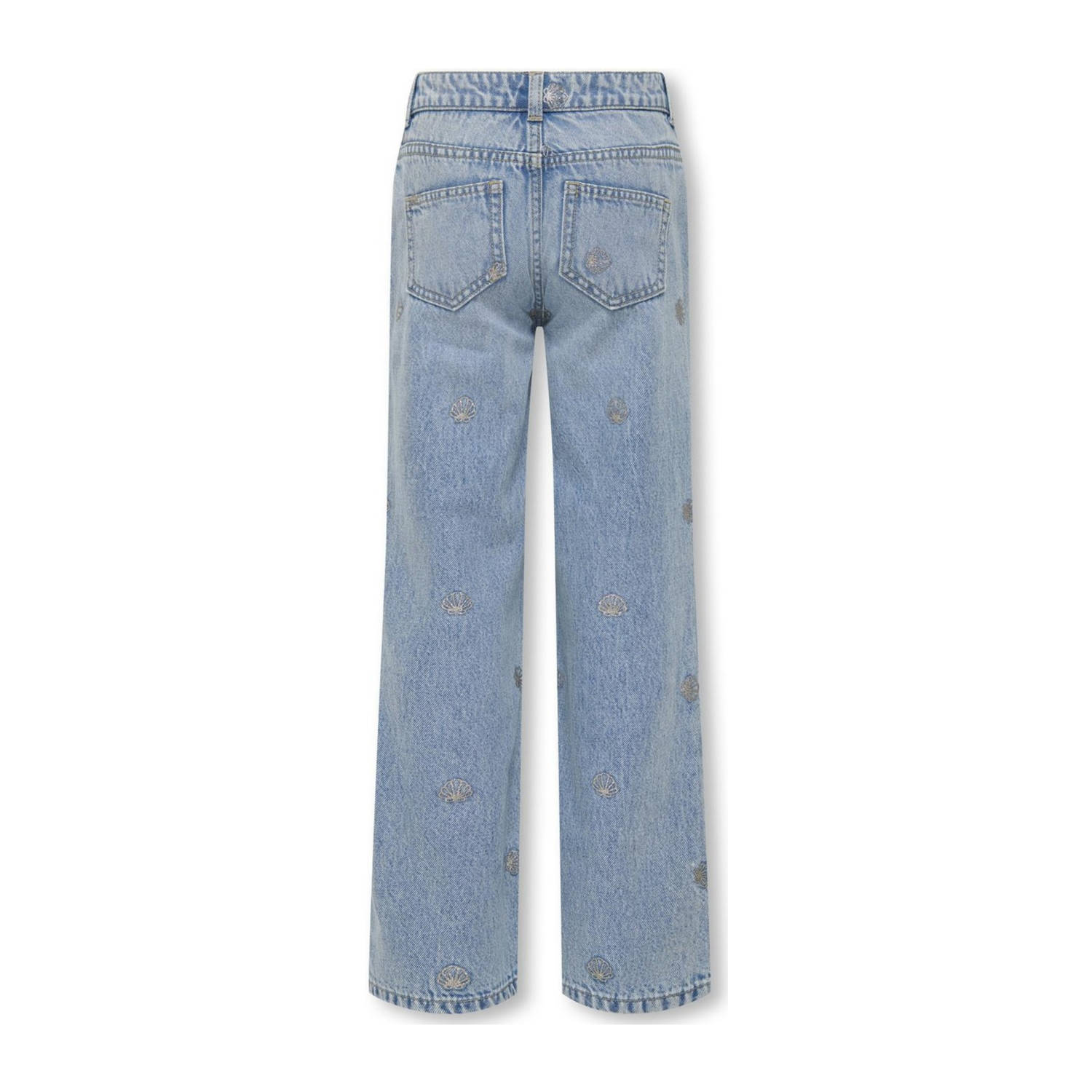 ONLY KIDS GIRL high waist wide leg jeans light blue denim