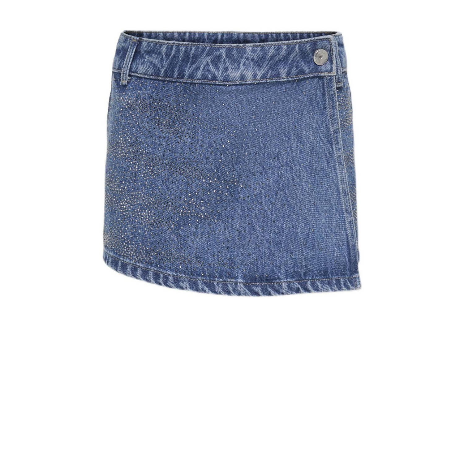 ONLY KIDS GIRL spijkerskort met strass-steentjes medium blue denim