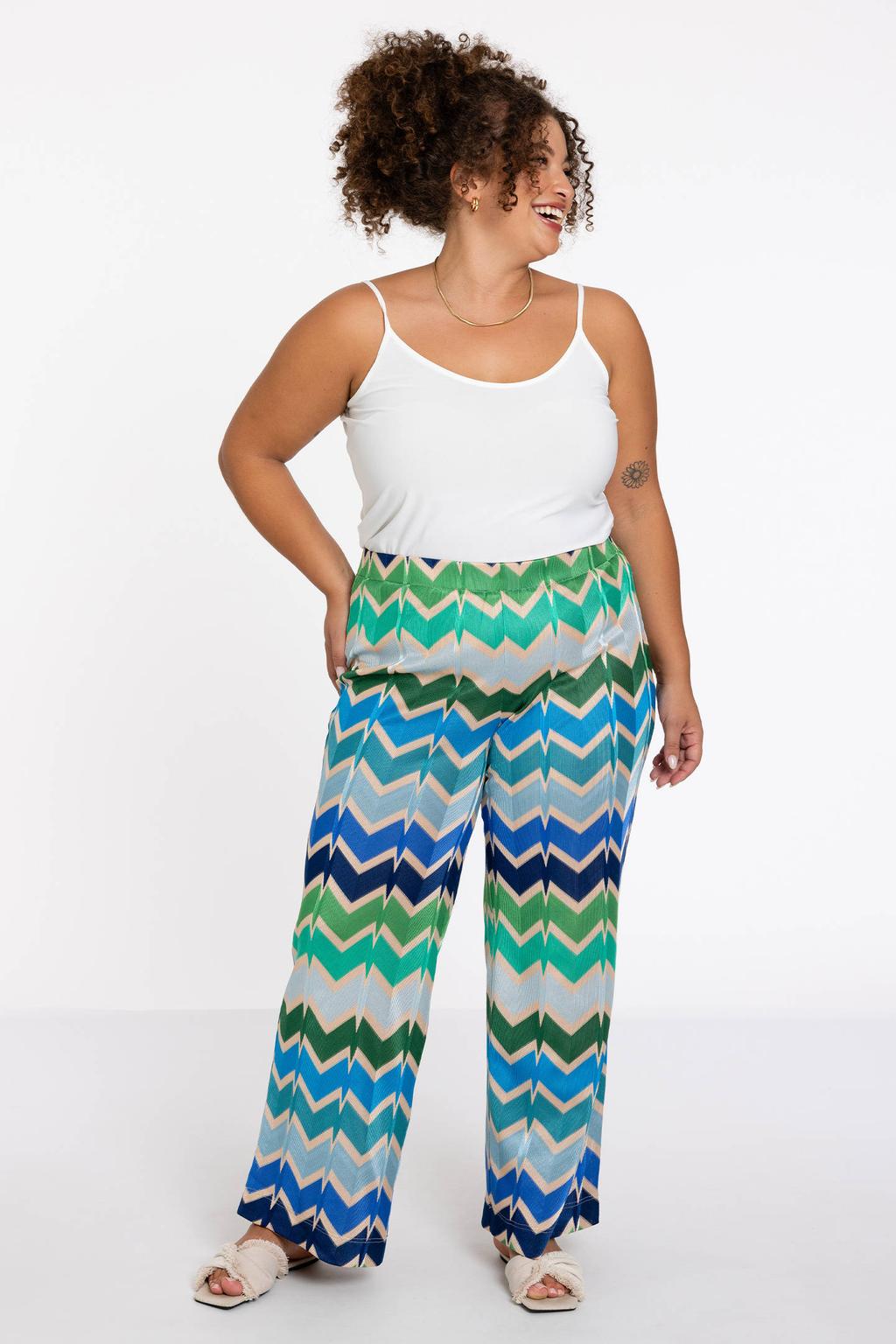 YOEK wide leg regular waist broek blauw