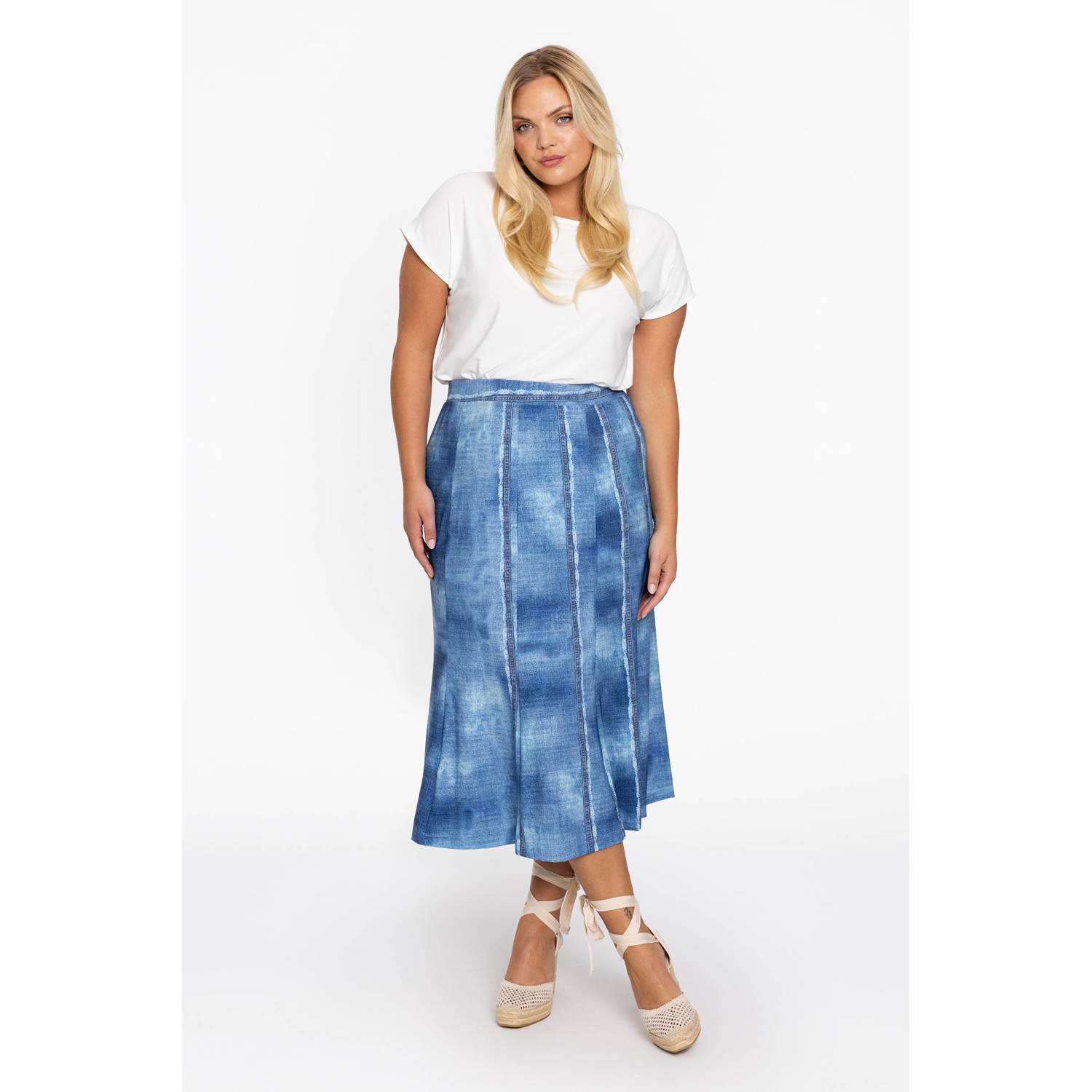 YOEK A-lijn rok blauw