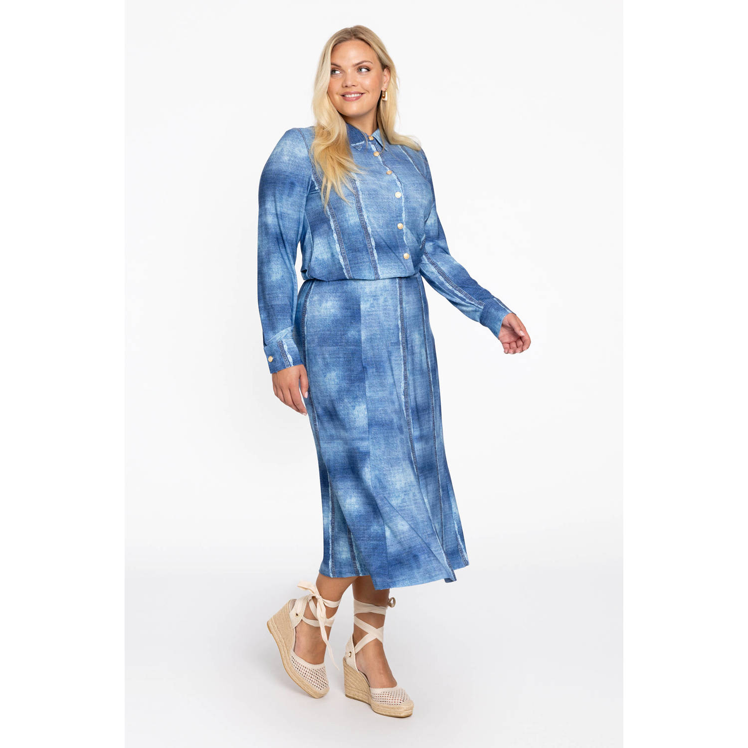 YOEK A-lijn rok blauw