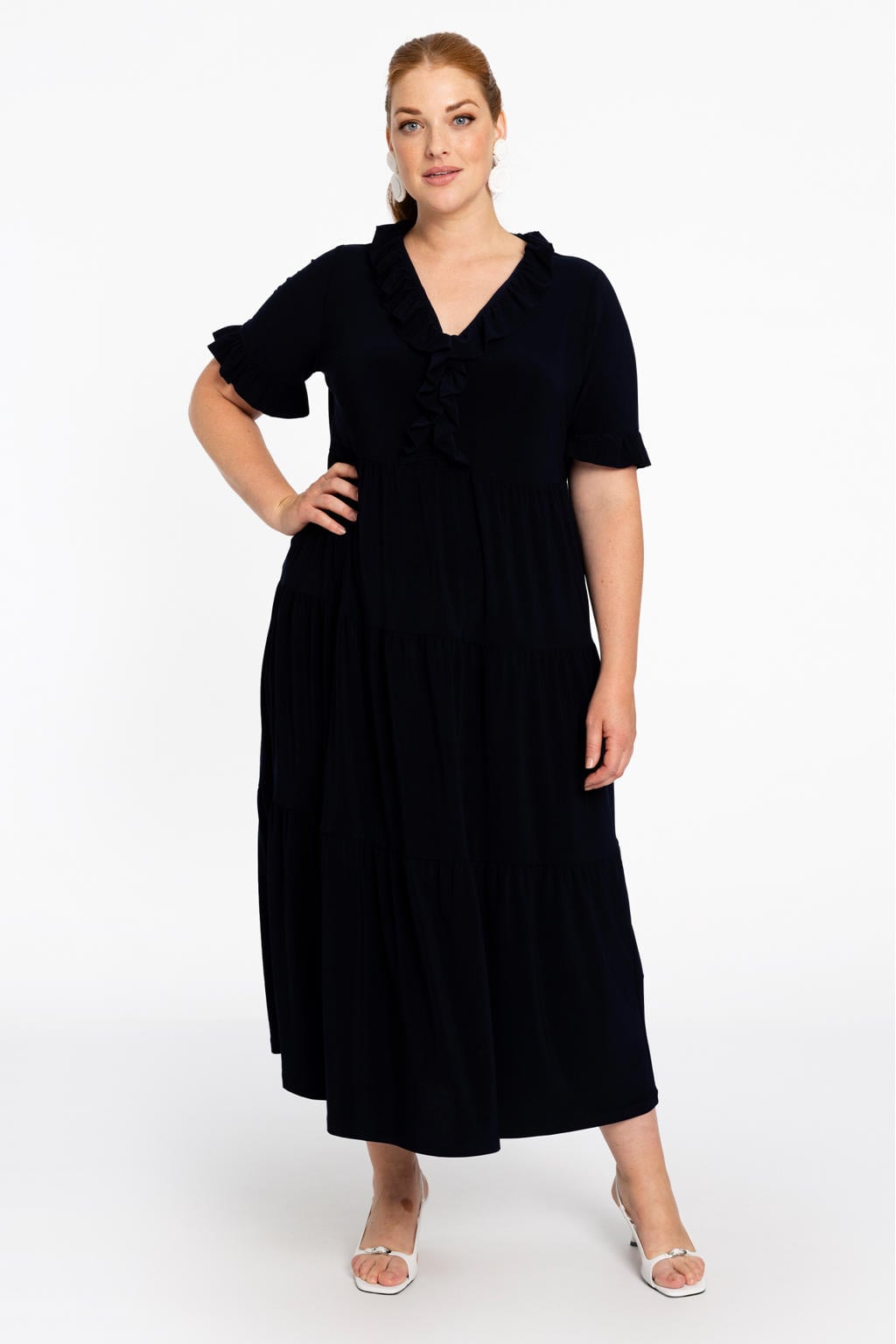 YOEK jurk Plus Size - blauw