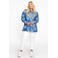 YOEK blouse blauw denimprint