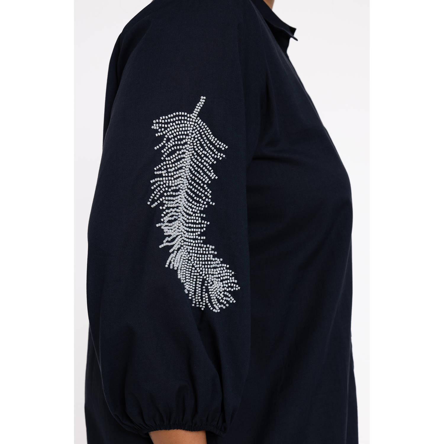 YOEK midi jurk donkerblauw
