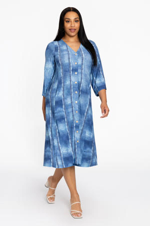 blousejurk blauw denimprint