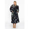 YOEK Plus Size gebloemde blousejurk met ceintuur - zwart