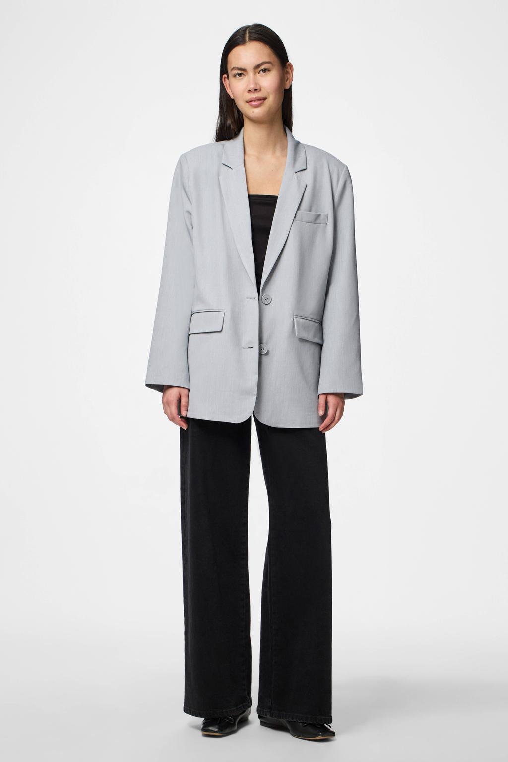 PIECES oversized blazer grijs