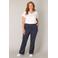 Base Level Curvy flared broek travelstof donkerblauw