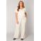 Base Level Curvy flared broek travelstof zand