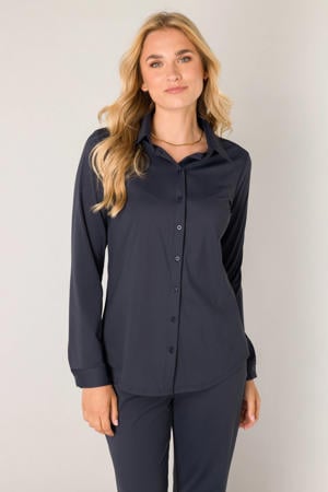 blouse travelstof donkerblauw