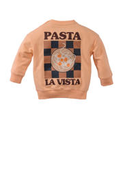 thumbnail: Oranje jongens Z8 mini sweater Cosimo van stretchkatoen met backprint, lange mouwen en ronde hals