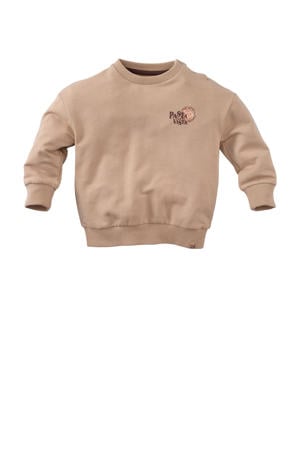 sweater Cosimo met backprint beige