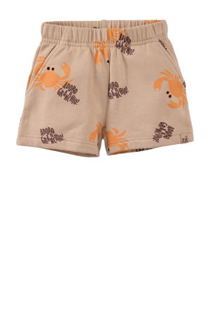 sweatshort Lazaro zand/oranje
