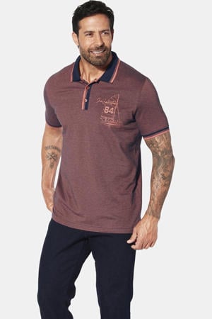 polo HERFINN Plus Size donkerrood