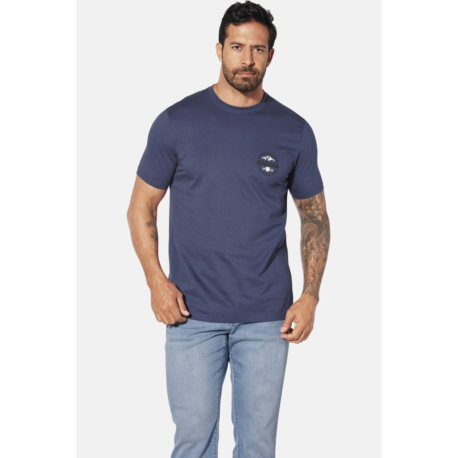 Jan Vanderstorm T-shirt INGEFRERK Plus Size blauw
