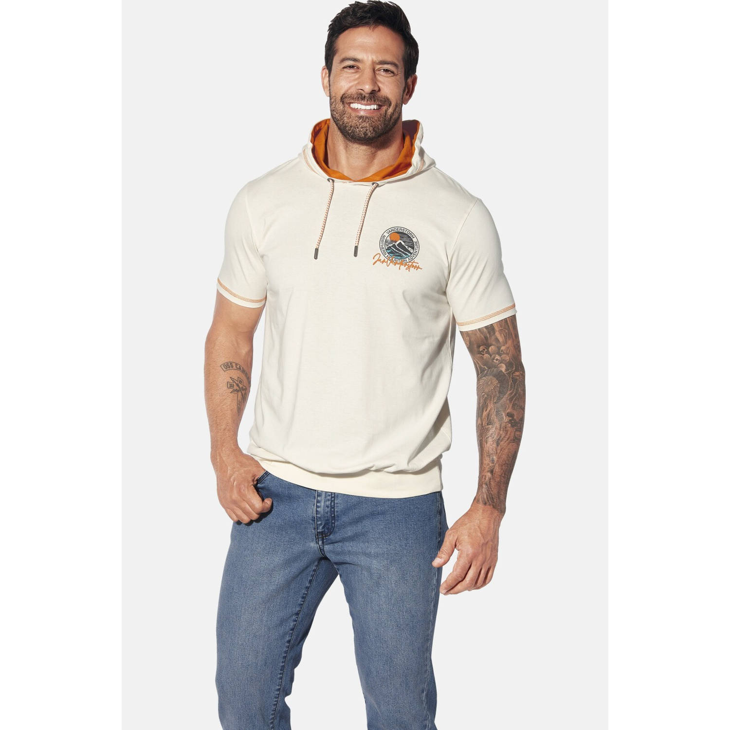 Jan Vanderstorm +FIT Collectie T-shirt OLKJER Plus Size wit